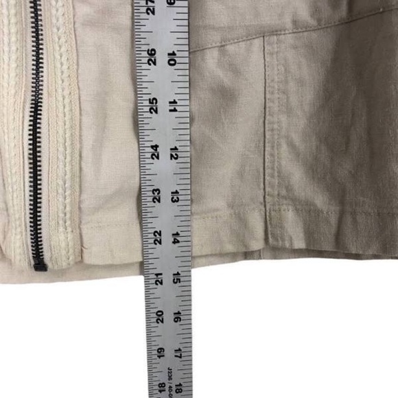 Urban Outfitters Mini Skirt Women's Medium Beige Cargo Zip Front - Picture 4 of 6